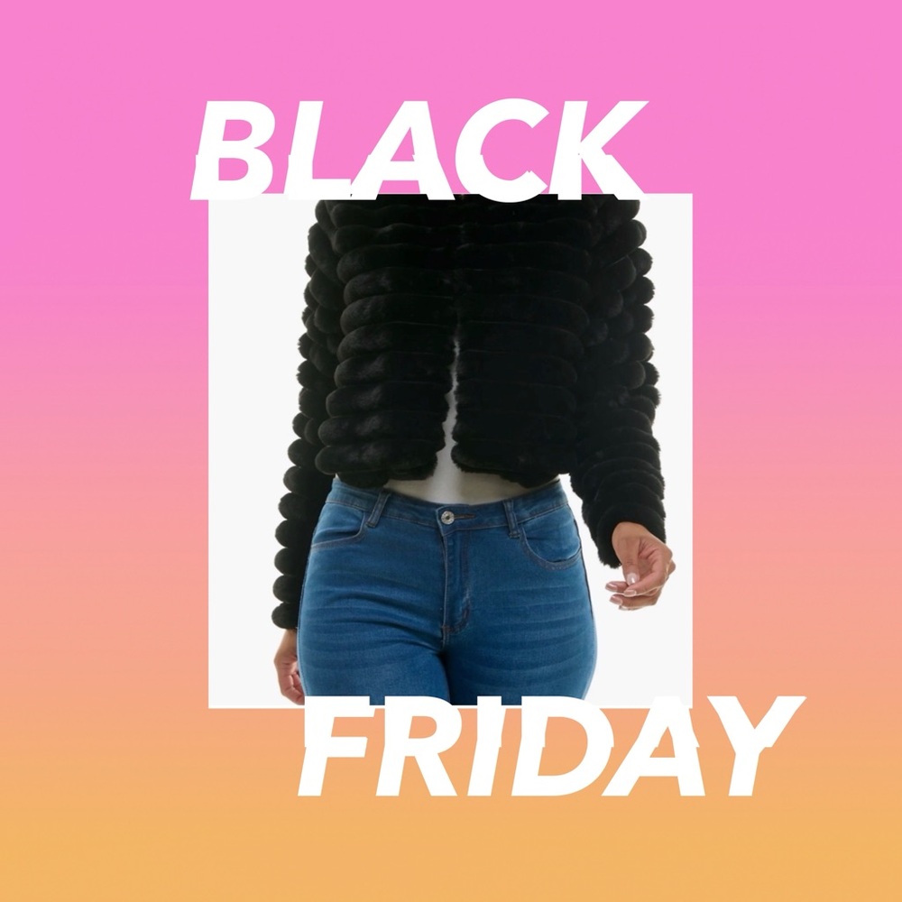 Nina Leonard Elegant Black Faux Fur Jacket - Picture 2 of 4